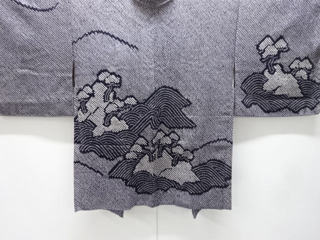 未使用品　本総絞り　波に松模様絵羽織